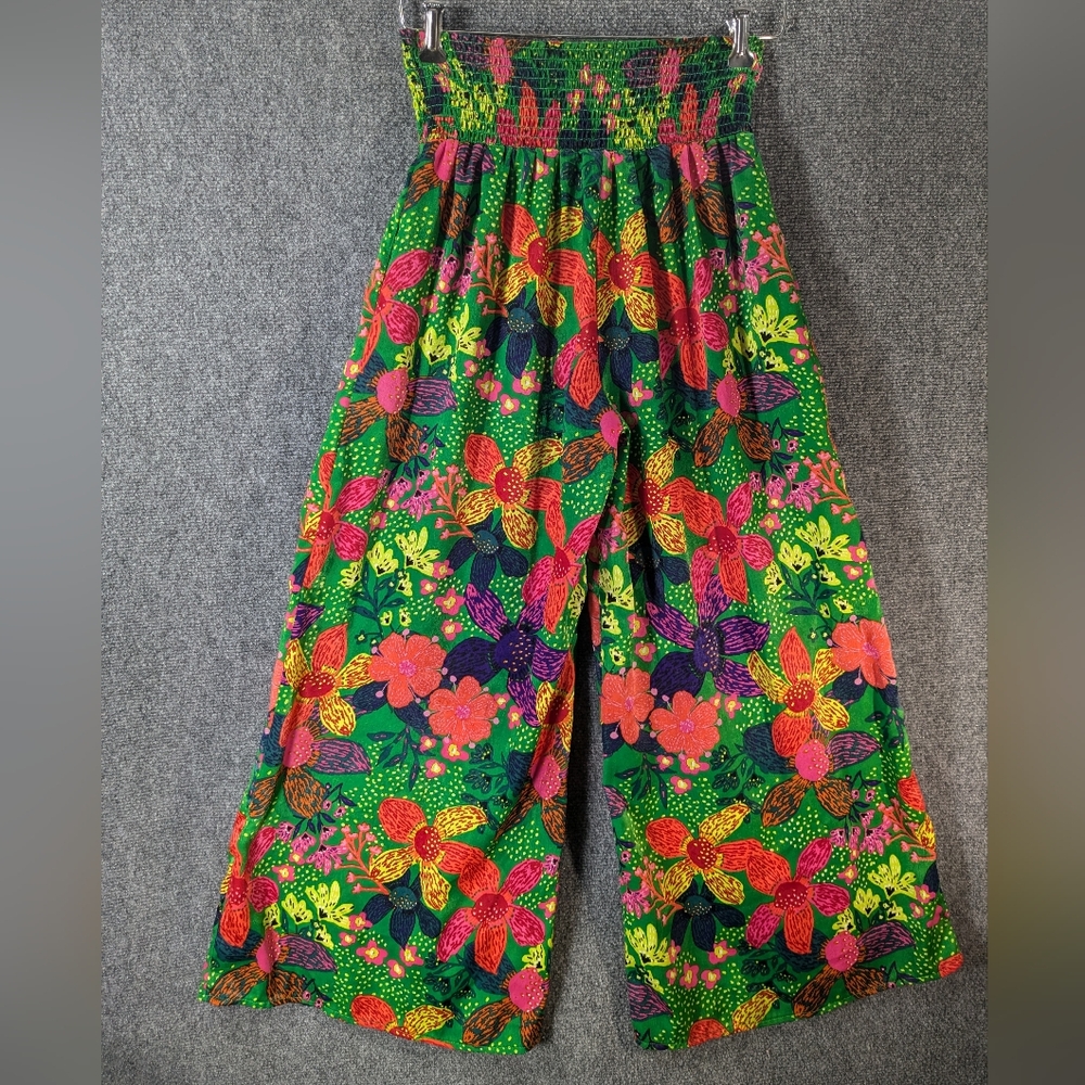 SIENNA SKY Pants Large Wide Bell Bottom Hippie Flower Halloween Costume Cosplay